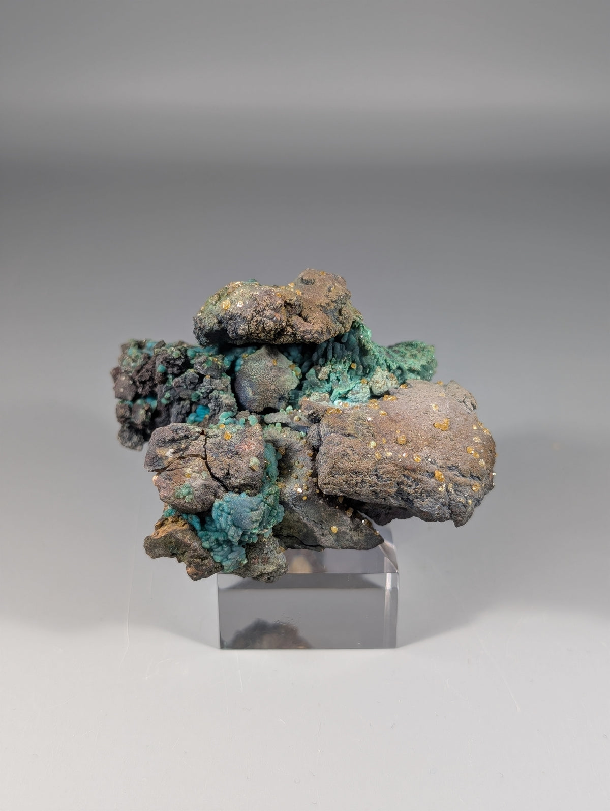 chrysocolla pseudomorph W/ wulfenite