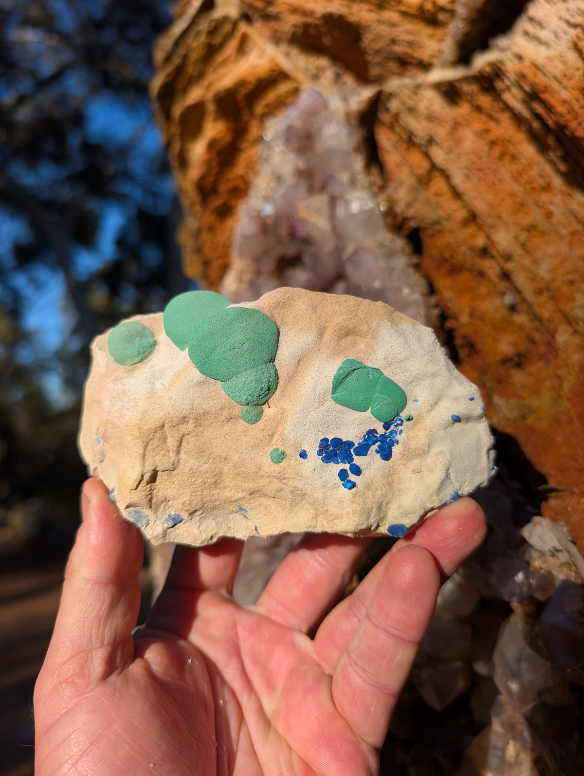 malachite sun with azurite