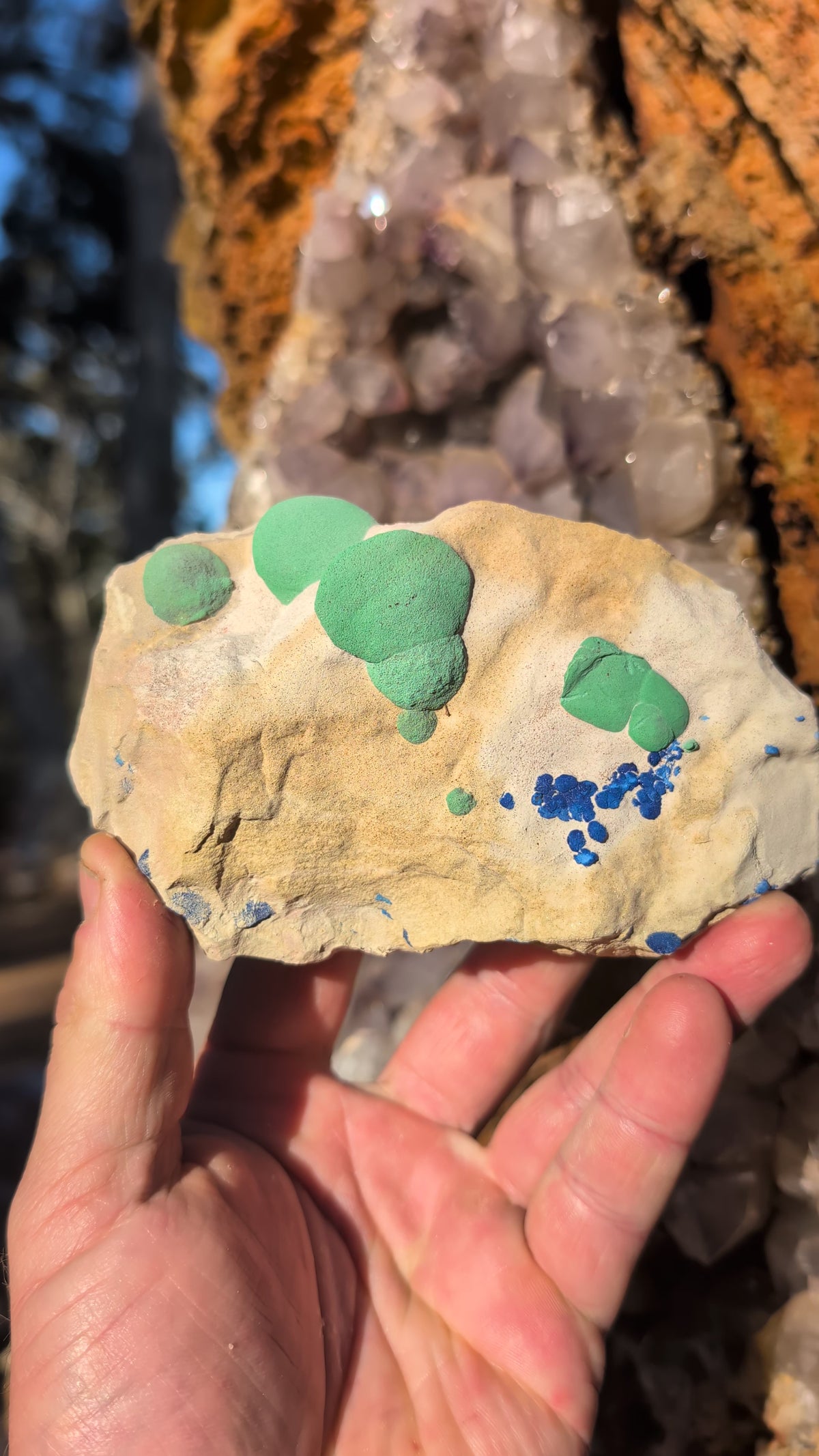 malachite sun with azurite